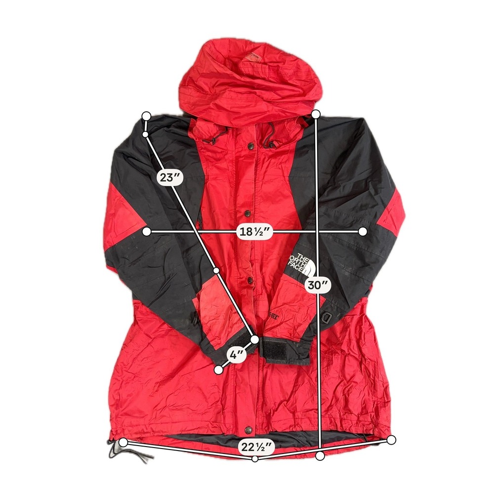 The North Face Jacket Womens Medium Red Black Gore-Tex Hooded Ski Rain Shell - Picture 3 of 6